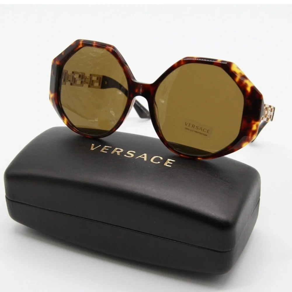 NEW VERSACE VE4395 108/73 WOMEN’S OVERSIZED SUNGLASSES MOD 4395 HAVANA BROWN